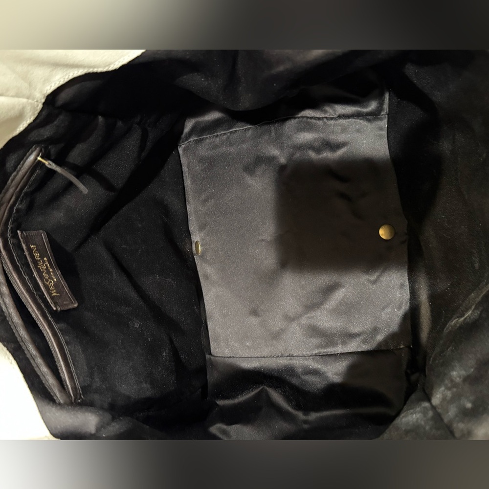 YSL Saint Laurent cream downtown leather Rive Gauche bag - Picture 7 of 11